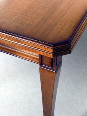 Dining room set 7-piece. Dining table chairs sideboard display case group suite wood brown.