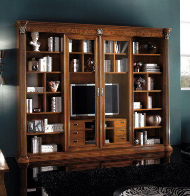 Cabinet display case wood living room furniture TV wall unit design living room display cases