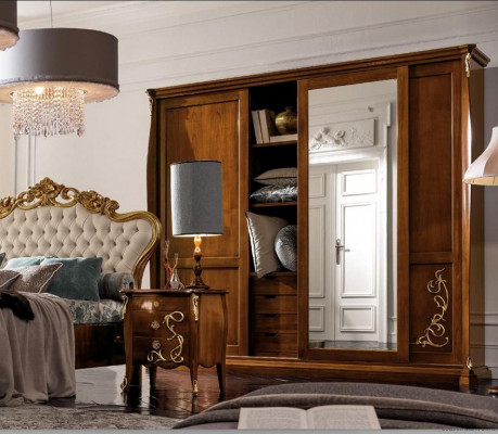 Bedroom wardrobe wood furniture baroque new classic wardrobe cabinets