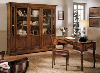 Office set wood table chair bookcase desk shelf cabinets 3-piece set new