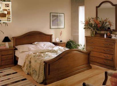 Bed nightstand cabinet wardrobe bedroom dresser natural wood new set 5-piece.