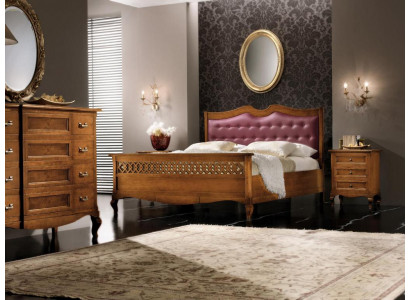 Italian designer bedroom set: bed, 2 bedside tables, chest of drawers, 4-piece set, new.