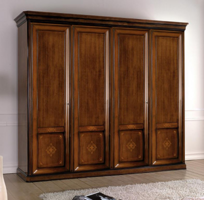 Luxury Wardrobe Closet Italian Furniture Bedroom Solid Wood Cabinets