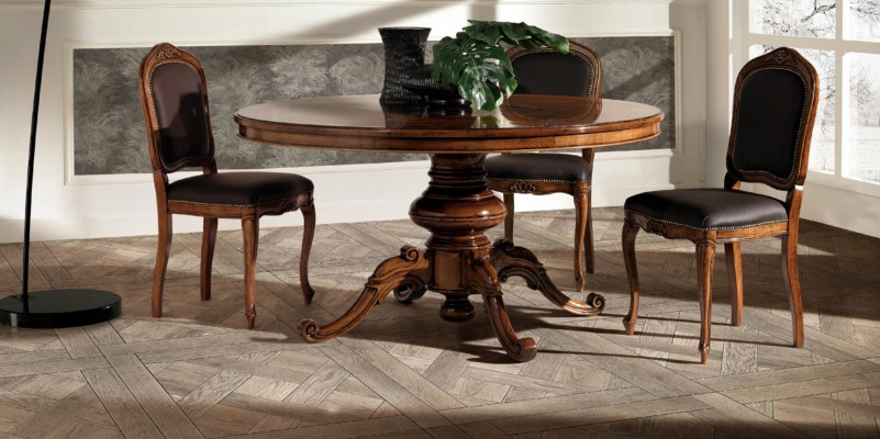 Dining set dining table table tables 4x armchairs set chair round 5-piece set ensemble