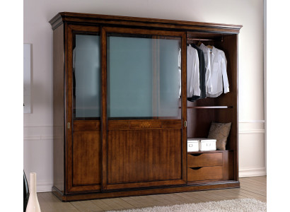 Solid Wood Wardrobe Closet Massive Bedroom Furniture Italian Wooden Wardrobe