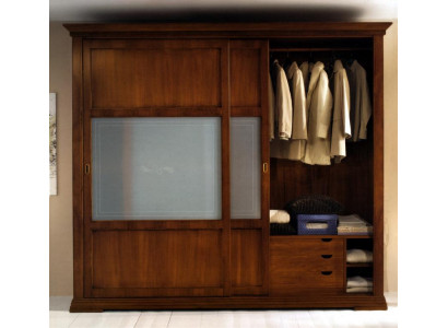 Luxury wardrobe bedroom closet solid wood cabinets Italian furniture