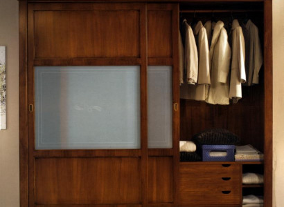 Luxury wardrobe bedroom closet solid wood cabinets Italian furniture