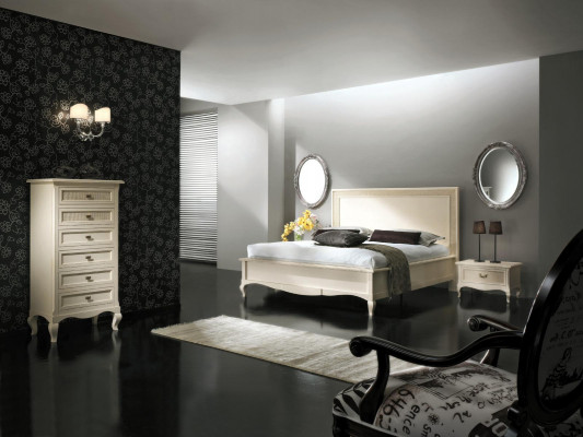 Design Classic Luxury Beds Group Wooden Bed Nightstand 4-piece Bedroom Set