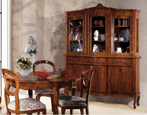 Sideboard Display Cabinet Glass Cabinet Wooden Solid Furniture Italy Glass