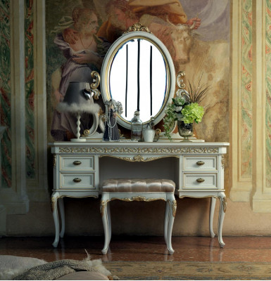 Vanity table bedroom stool set dresser table classical console mirror