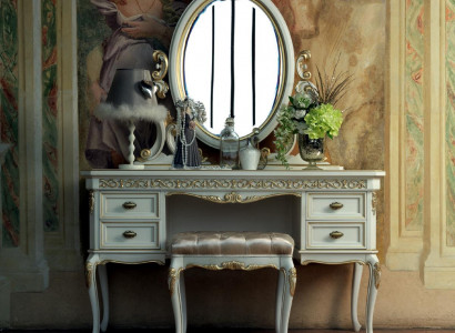 Vanity table bedroom stool set dresser table classical console mirror