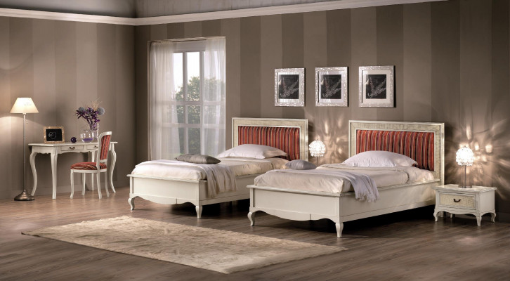 Design Bedroom 6-piece Bedroom Complete Set Bed Nightstand Secretary Wood