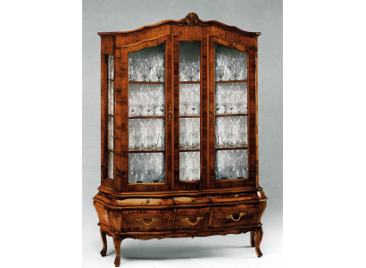 Living room sideboard with 3 drawers and glass doors, dining room sideboard, solid wood.