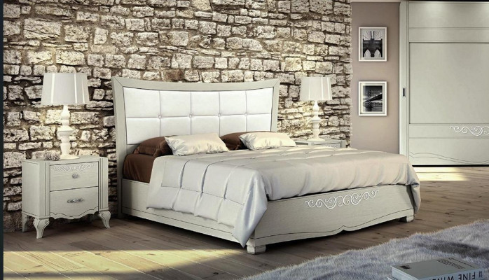 Luxury 3-Piece Bedroom Set Bed Nightstand Beds Wood Double Modern