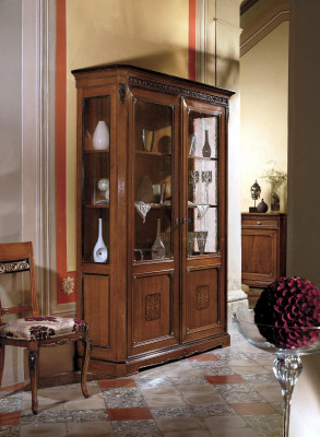 Furniture Large Wood Brown Display Cabinet Luxury Display Cabinet Design Furniture Italian