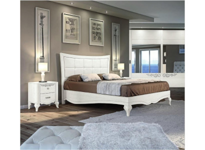 Bedroom bed nightstand beds double wood designer modern new set 3-piece