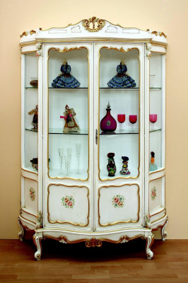 Glass cabinet showcase Baroque furniture Italian furnishings glass cabinets