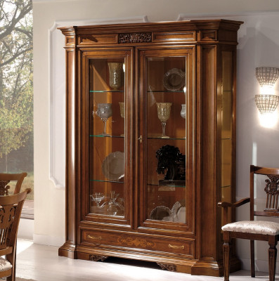 Showcase Sideboard Display Cabinets Luxury Glass Cabinet Wardrobes Brown Wood Design Furniture