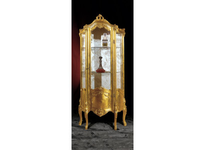 Golden wooden display cabinet glass cabinets shelf display cases Italian furniture new