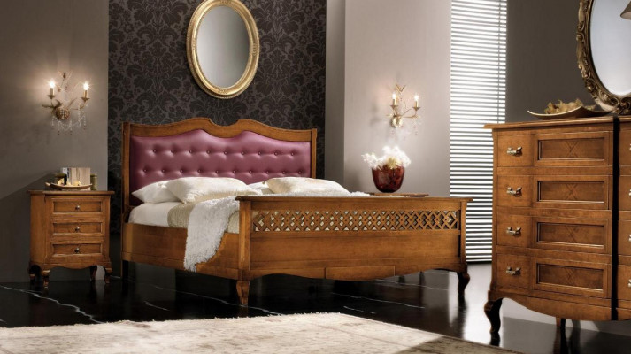 Bedroom bed nightstand double bed upholstered beds set group suite 3-piece.