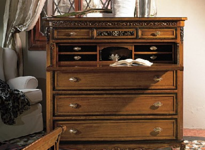 Secretary dresser solid wood bedroom Italian furniture living room brown