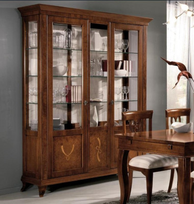 Showcase living room furniture sideboard solid wood display cabinet glass cabinet real wood