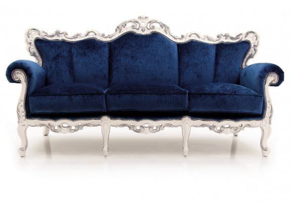 Textile sofa couch upholstery sofa 3-seater couches sofas Art Deco three-seater new