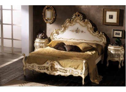 Bedroom white bed wood luxury Vaccari cav giovanni solid wood new