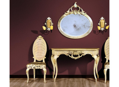 Console table dresser with mirror luxury class furniture set modern style 2-piece. New