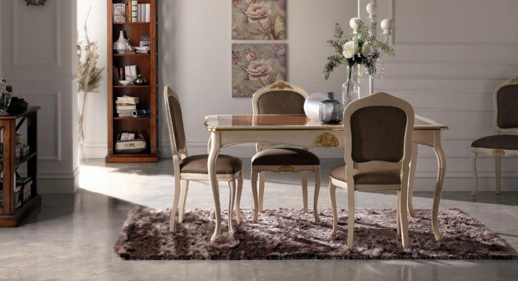 Table Genuine Wood Classic Baroque Antique Style Dining Table Genuine Wood