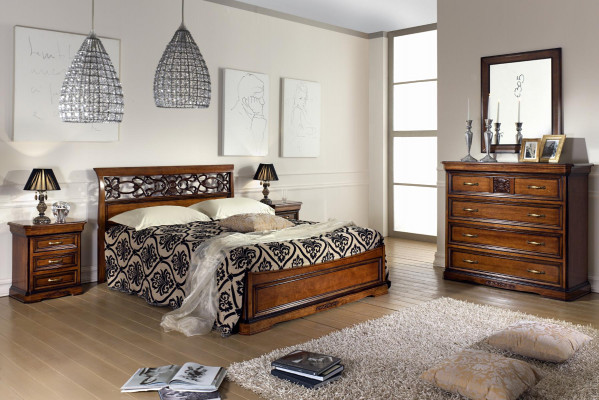 Bedroom bed nightstand beds hotel double set luxury design new 3-piece furniture