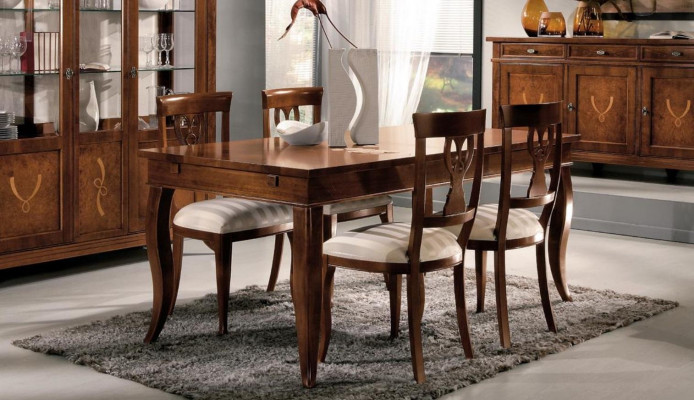Deceptively realistic wood-look dining table: Modern design and luxury for your dining room