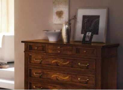Wooden dresser in a classic style on elegant legs for living room or bedroom