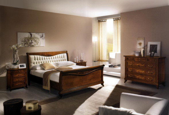 Wooden dresser in a classic style on elegant legs for living room or bedroom
