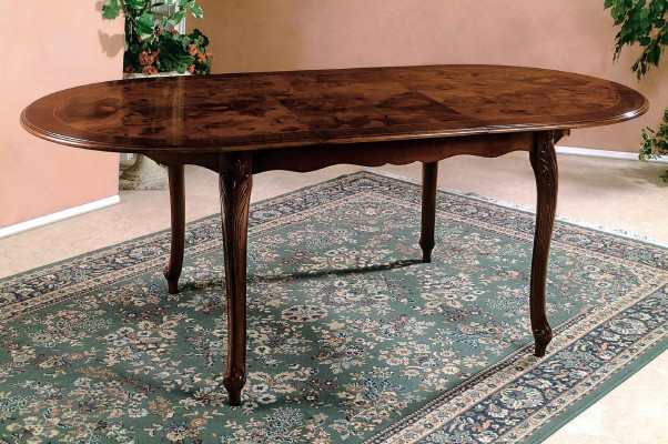 Dining table oval wood table furniture tables furnishings solid wood Italy round new