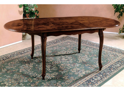 Dining table oval wood table furniture tables furnishings solid wood Italy round new