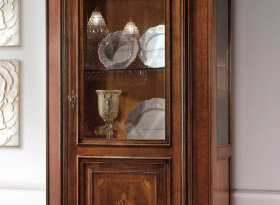 Display glass cabinet, solid wood display cabinet, living room furniture, sideboard made of solid wood.