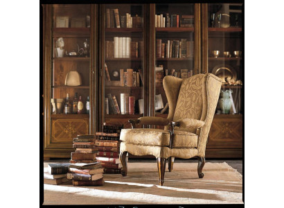 Armchair Library Reading Chair Wingback Armchair Sofa Upholstery Italian Furniture Luxury
