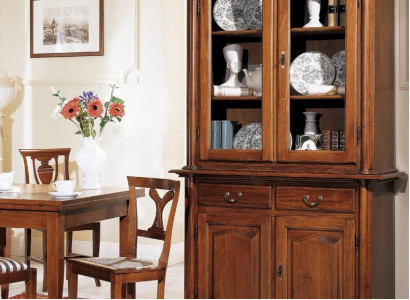 Wooden display cabinet glass cupboard solid wood sideboard display cabinet living room furniture massive