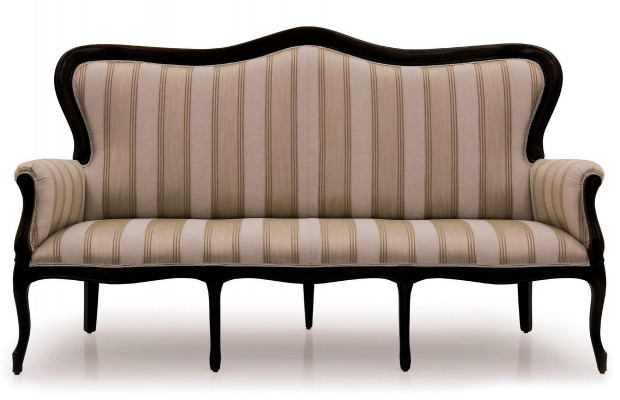 Design three-seater couch upholstered sofa Art Deco 3-seater sofas room furniture brown seat