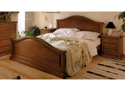 Buy a large double bed in a classic, simple style made of natural wood.