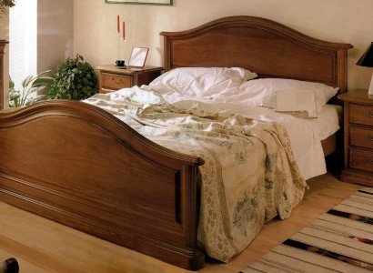 Buy a large double bed in a classic, simple style made of natural wood.