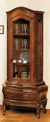 Solid wood sideboard, living room sideboard, Vaccari cav giovanni glass doors