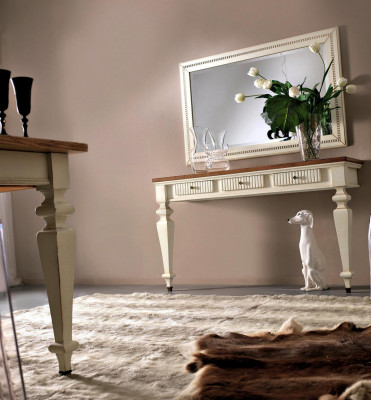 Designer console dressing table cosmetics table mirror dresser vanity tables 2-piece set.