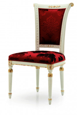 Luxury Chair Red Armchair Dining Room Designer Wood Furniture White Chair without Armrest