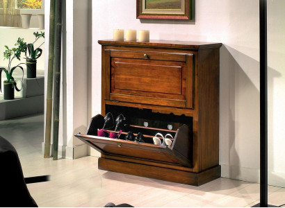 Shoe cabinet 2 compartment sideboard solid wood furniture cabinet shoe shelf shelves new