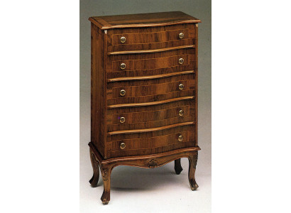 Modern chest of drawers in brown - 5-drawer bedroom cabinet versatile new