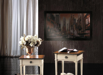Console nightstand bedroom side table modern design furniture wood white new