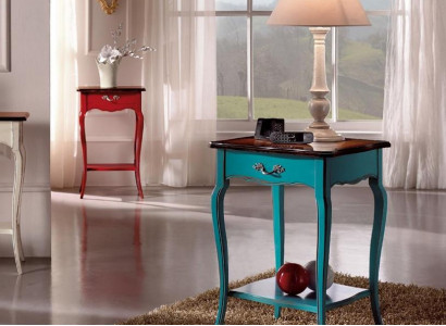 Console Nightstand Bedroom Side Table Modern Design Furniture Wood Azure Blue