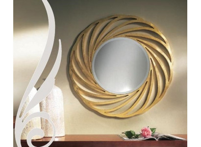 Round mirror, hanging mirror, wood, modern wall mirror, furniture mirror design, 90x90